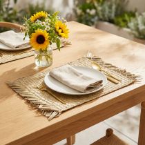 Itens Placemat erva marinha decoração de mesa retangular natureza jacinto de água 33 × 48cm