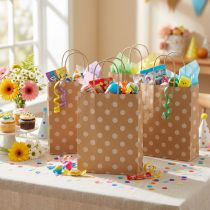 Itens Sacos para presente sacos de papel bolinhas 18×22cm 50 un