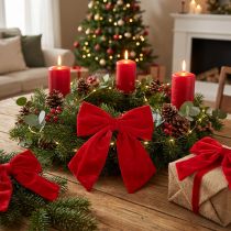 Itens Laço decorativo vermelho para decoração de Natal, 28 cm, 3 peças