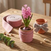 Itens Fita para vaso fita decorativa feltro lã lã velha rosa cinza 7,5cm 5m
