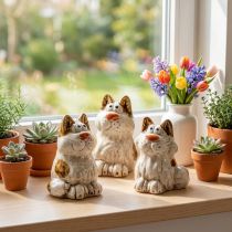 Itens Conjunto de 4 estatuetas decorativas de gatos em cerâmica, figuras divertidas de animais para decoração de sala de estar, 8 cm.