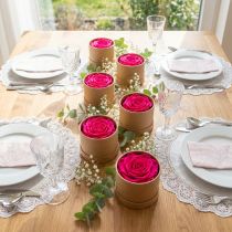 Itens Decorações de rosas preservadas, flores naturais para decoração de mesa, flores únicas e sustentáveis, 5 cm, 6 peças.