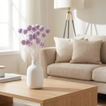 Itens Arranjo de flores secas de Craspedia para decoração de mesa moderna em sua casa, 55cm, 20 peças.