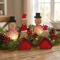 Itens Figura Deco boneco de neve de madeira 10cm 9 pcs