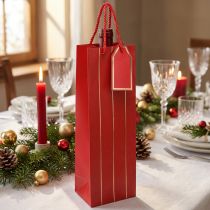 Itens Saco de presente saco de garrafa papel vermelho dourado 9×12×36cm 1ud