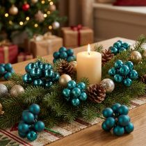 Itens Mini enfeites de Natal em acabamento fosco brilhante com frutinhas espelhadas, 20 mm, 140 peças