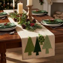 Itens Caminho de mesa pinheiros de Natal verdes 140x41,5cm