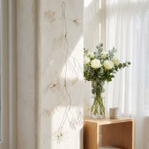 Itens Guirlanda de flores de metal, arame para coroa de flores, decoração de verão, decoração de parede, dourada, 110 cm