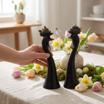Itens Decoração de Páscoa decoração de frango galo ouro preto Alt.19cm 2 peças