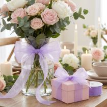 Itens Fita de organza com ourela 40mm 50m roxo claro