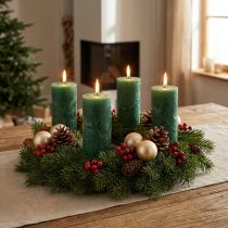 Itens Velas de cor sólida, verde escuro, 50x100mm, 4 unidades