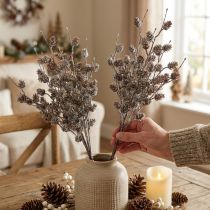 Itens Ramo de larício, ramos decorativos artificiais, cones brancos 52 cm 3 unidades