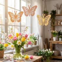 Itens Cabide decorativo borboletas laranja/rosa/amarelo 12cm 12 peças