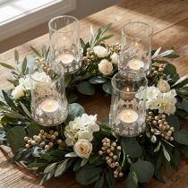 Itens Porta-velas com vidro para conectar em prata vintage Ø5,5cm Alt.8cm 4 unidades