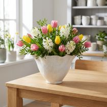 Itens Vaso de flores plantador de cerâmica vaso de flores cálice branco Ø19cm