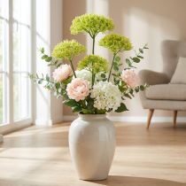 Itens Ramo de flor artificial Ramo artificial de erva-doce amarela com 3 flores 85cm