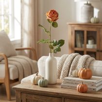 Itens Rosa artificial laranja, rosa artificial, rosa decorativa L74cm Ø7cm