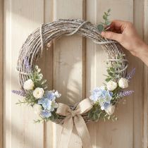 Itens Guirlanda decorativa, pintada de branco, guirlanda para porta, estilo shabby chic, Ø42cm, galhos naturais, estilo campestre
