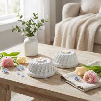 Itens Porta-velas para bolo Bundt Shabby Chic Branco Ø7,2cm A3cm 2 unidades