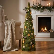 Itens Decoração de musgo para árvore de natal em verde natural Ø30cm Alt.100cm