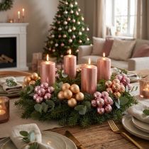 Itens Espelho bagas Natal vidro damasco rosa Ø25mm 140 un