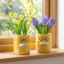 Itens Vaso decorativo cilíndrico em cerâmica em formato de pato para uma casa elegante, 13 cm, conjunto de 2 peças.