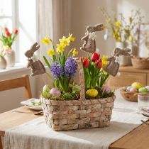 Itens Figura decorativa de coelho da Páscoa para decoração de primavera e enfeites sazonais, 42 cm, 8 peças