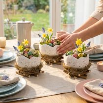 Itens Ninho de Páscoa em formato de ovo para decoração de primavera, 11 cm, conjunto com 4 peças