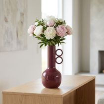 Itens Vaso moderno e artístico com gargalo longo e alças redondas para interiores elegantes, 24 cm