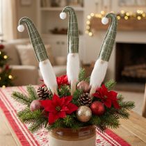 Itens Papai Noel no palito Gnomo de Natal verde 57cm 4 peças