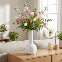 Itens Vaso decorativo moderno vaso de metal creme branco Ø10,5cm H25,5cm