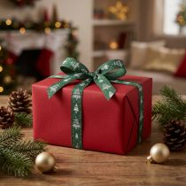 Itens Fita de Natal com abetos fita para presente verde 15mm 20m