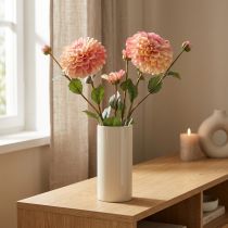 Itens Dálias artificiais em rosa pêssego Ø10cm C80cm 2 unidades