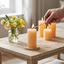 Itens Velas sólidas pilares de luz damasco 50×100mm 4 un