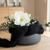 Itens Lã decorativa, cordão de lã, lã feltrada para artesanato criativo e floricultura, 2m, preta