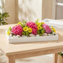 Itens Bandeja decorativa retangular de madeira, estilo shabby chic branco, 42×14×3cm, conjunto de 3 peças