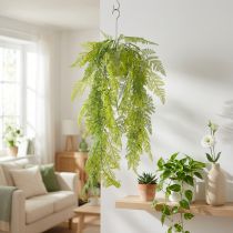 Itens Samambaia artificial suspensa, peça decorativa que chama a atenção em interiores, toque moderno, 80 cm