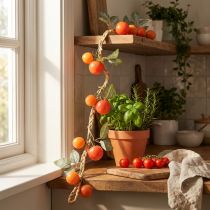 Itens Guirlanda artificial de tomate, trepadeira decorativa, decoração realista para sala de estar, 135 cm