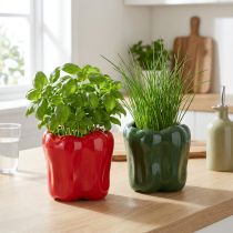 Itens Vaso de cerâmica Paprika para decoração de cozinha moderna, adequado para qualquer estilo de interiores, 13 cm, 2 peças