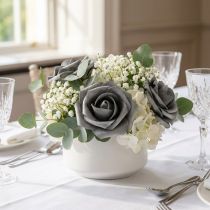 Itens Rosa de espuma Ø7,5cm cinza 18 unidades