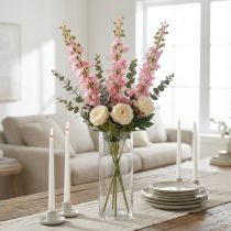 Itens Delphinium delphinium rosa artificial 82 cm 3 unidades