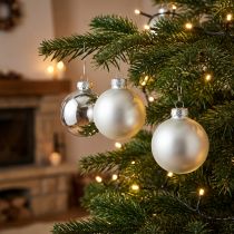 Itens Bola de Natal em vidro Ø6cm prata mistura 24 un