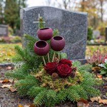Itens Copo de sino em uma haste decoração seca funeral floricultura vinho tinto 15 peças