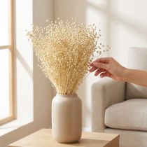 Itens Linho seco natural branqueado 50-55cm 180g