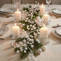Itens Guirlanda de bola de neve decoração de inverno glitter branco C125cm