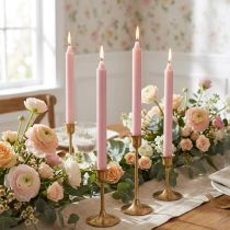 Itens Velas cônicas PURE Antique Rose Wenzel Candles Rosa 250/23mm 4 unidades