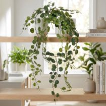 Itens Planta artificial suspensa com folhas para decoração de casa de fácil manutenção, 60 cm, 2 peças