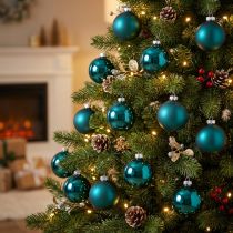 Itens Enfeite de Natal, fosco e brilhante, decoração festiva para árvore de Natal, 6 cm, 24 peças