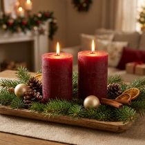 Itens Velas cor sólida vermelho escuro 85x120mm 2 un