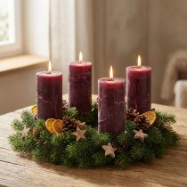 Itens Velas de cor sólida Borgonha 50x100mm 4pcs